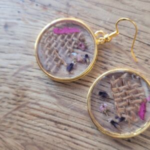 Boucles d'oreilles résine et jute